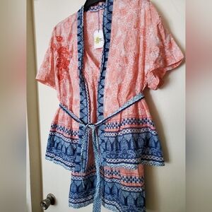 NWT Van Winkle sleep dress and robe in Peach size Large.